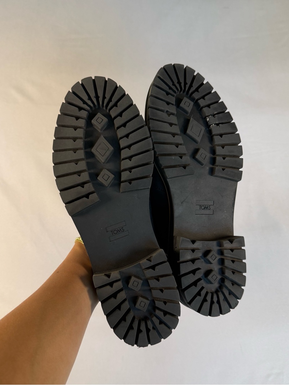 Toms Black Suede Lug Sole Penny Loafers - Picture 7 of 7